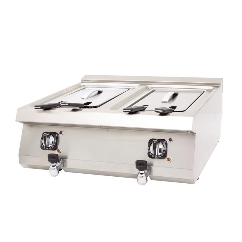 DRN Elektrikli Fritöz, Set Üstü, 10+10 Litre, 70×63×30 cm