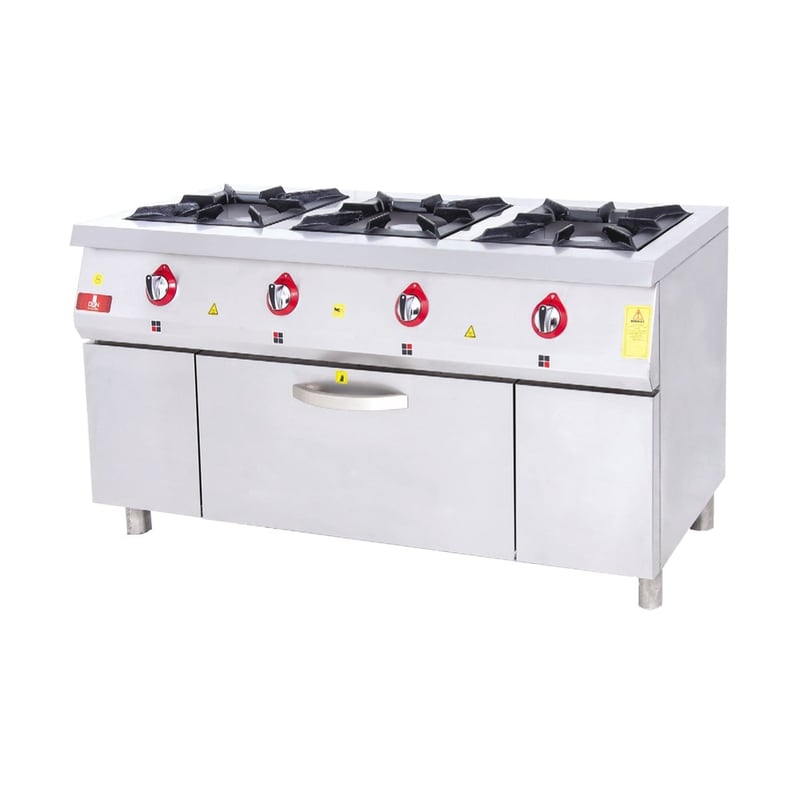 DRN Kuzineli Ocak, Doğalgazlı/LPG'li, 3 Ocak 1 Fırın, 150×64×85 cm, DRNKU-1560