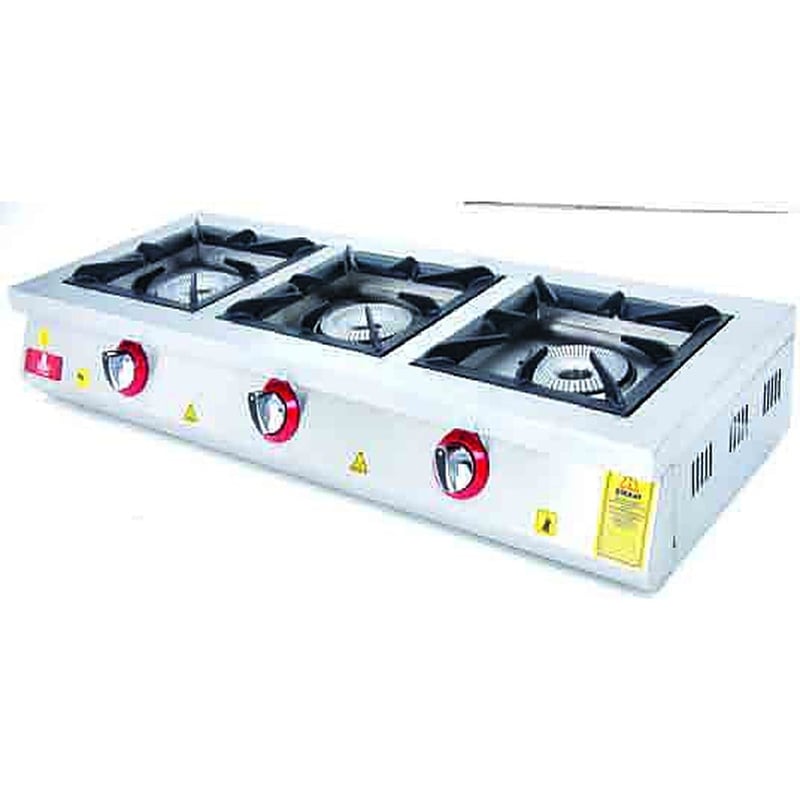 DRN Set Üstü Ocak, 120×49×20 cm, Doğalgazlı/LPG'li, DRNSLOS-3