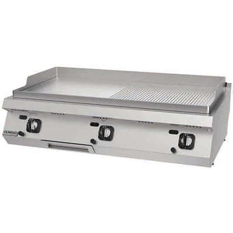 DRN Yarı Oluklu Pleyt Izgara, 120×73×30 cm, Doğalgazlı/LPG'li, DRNGI-1270ND