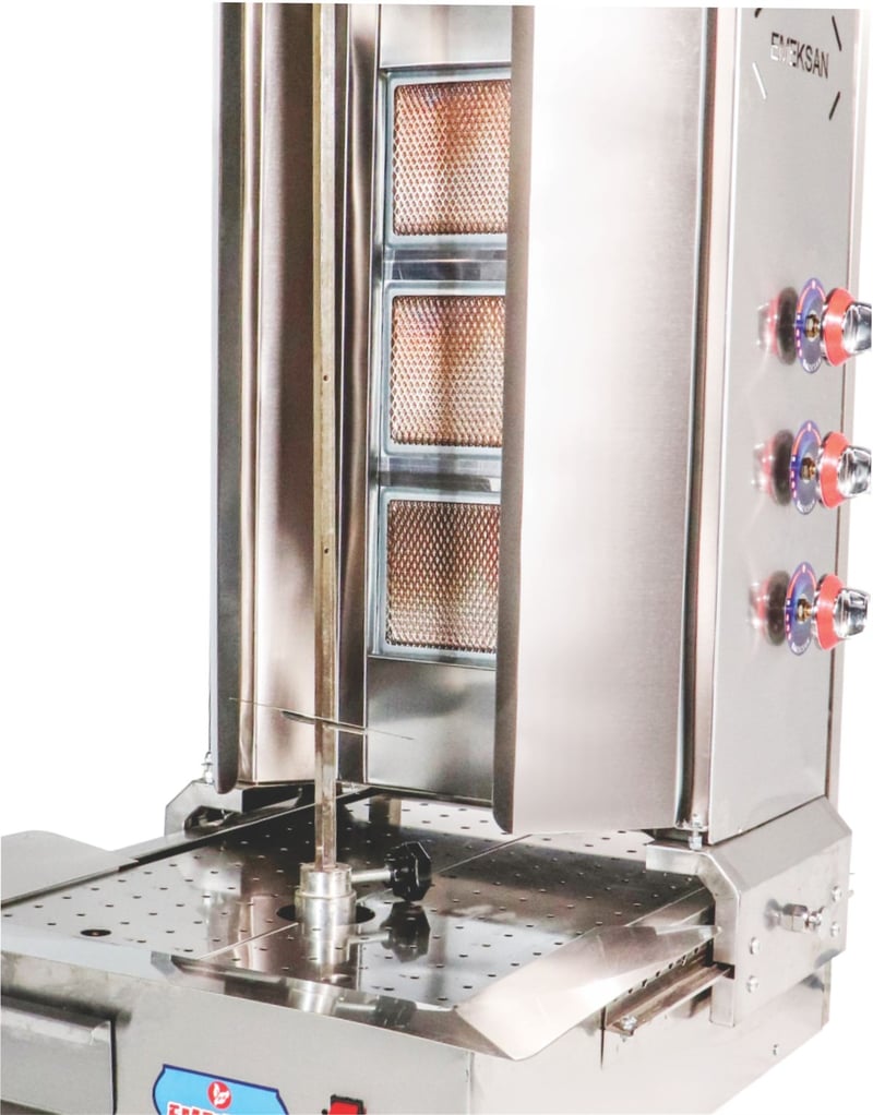 Emeksan 3'lü Motorlu Döner Ocağı 3 Radyanlı Döner Ocağı Gazlı Ce Belgeli