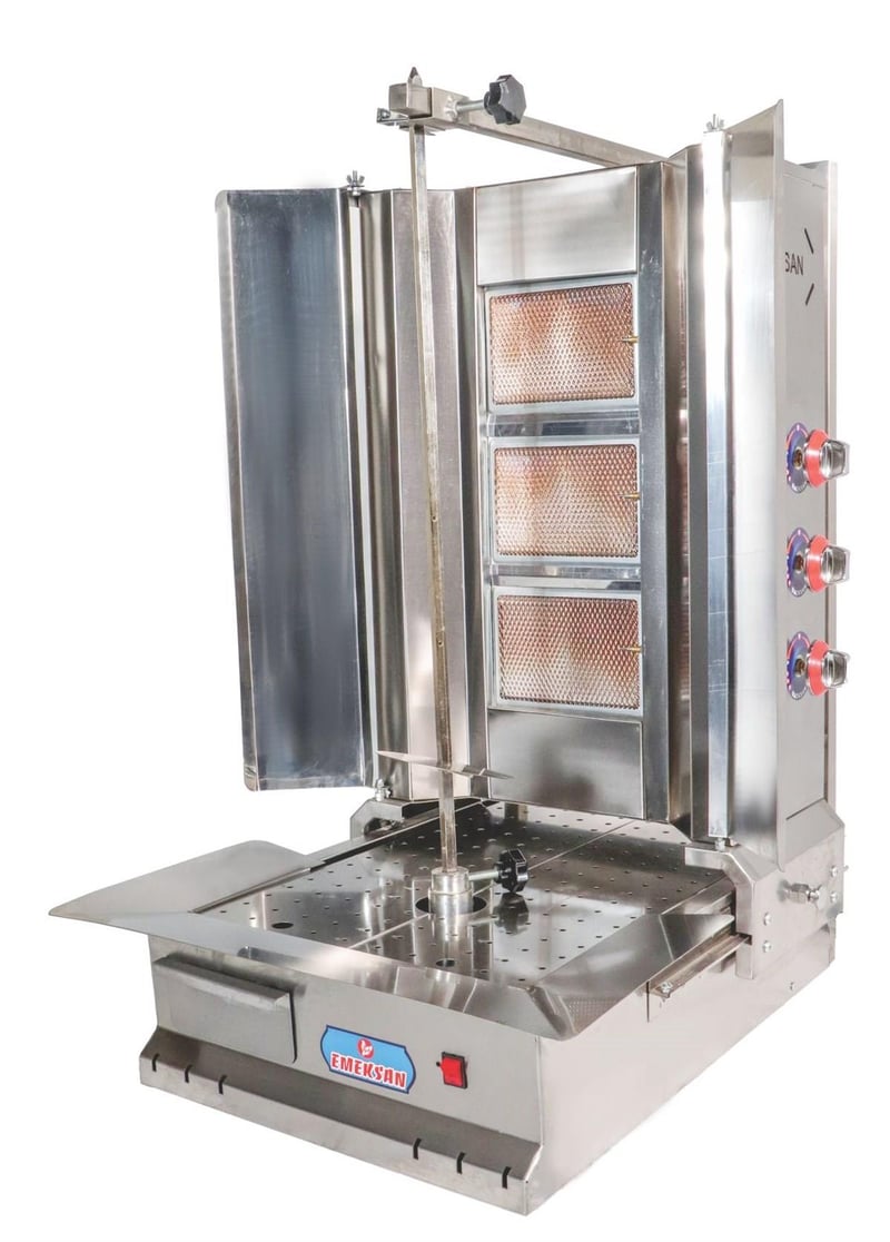 Emeksan 3'lü Motorlu Döner Ocağı 3 Radyanlı Döner Ocağı Gazlı Ce Belgeli