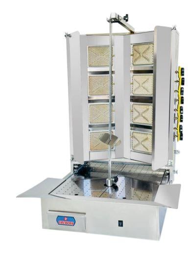 Emeksan Alttan Motorlu Döner Ocağı Gazlı V Tip, 4+4 Radyanlı