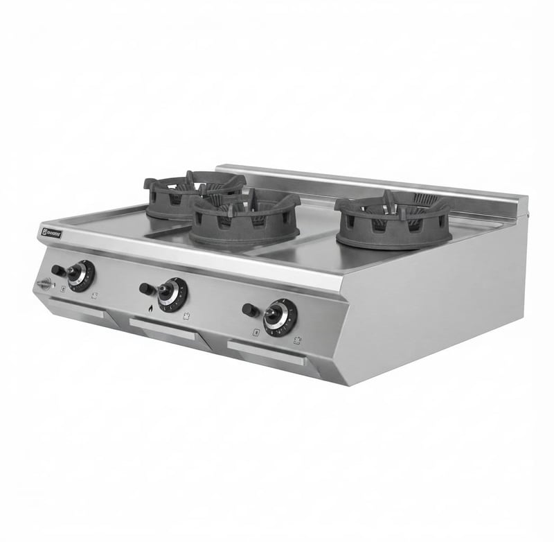 Empero 900 Plus 3 Brülörlü Set Üstü Wok Ocak, Doğalgazlı