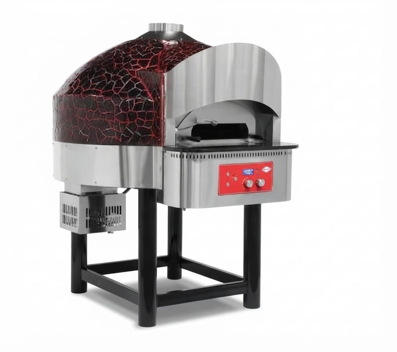 Empero EMP.SPO.04 30 cm x 6 Pizza Kapasiteli Döner Tabanlı Pizza Fırını, Doğalgazlı