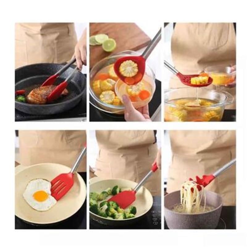 Epinox SK-1K Silikon Spagetti Kaşığı, 32 cm Kırmızı