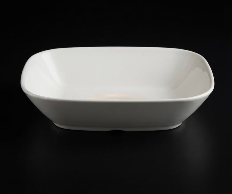 Evren Melamin Kare Kayık Tabak, 17*12 cm