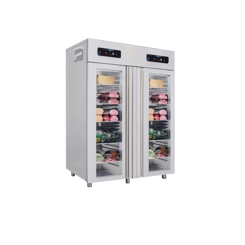 Frenox 140x81x215 cm.1400 lt. 2 Cam Kapılı Kombinasyon Soğutmalı Derin Dondurucu VLL18-G-R290