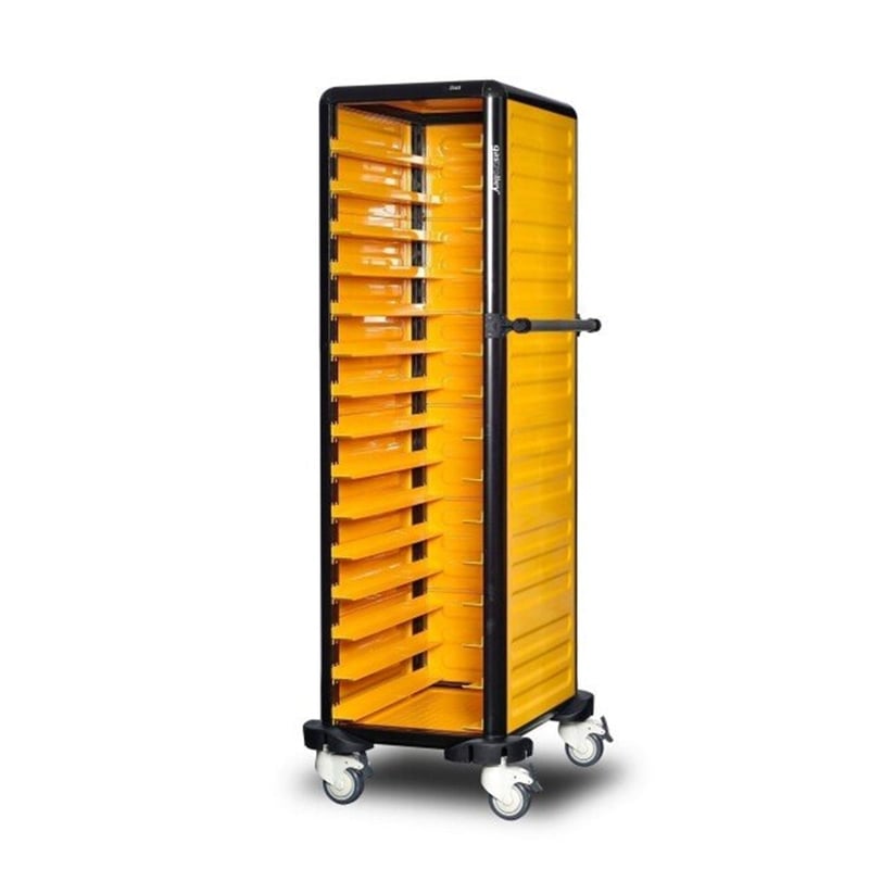 Gastrolley 150 Tekli Servis Tepsi Arabası, 2 Yanı + Arka Kapalı, 57x71x174 cm