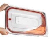 GastroPlast GN1/1 Paslanmaz Uyumlu Contalı Kapak, Kırmızı (Sıcak)