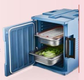 GastroPlast GN1/1 Paslanmaz Uyumlu Contalı Kapak, Kırmızı (Sıcak)