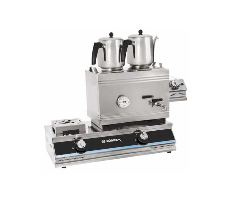 Görkem 40'lık Çay Kazanı Gaz + Elektrikli