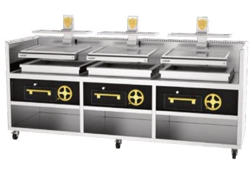 Josper PVJ-76-3-3-MB Ayaklı Açık Kömürlü Izgara, 3x8 kg Kömür