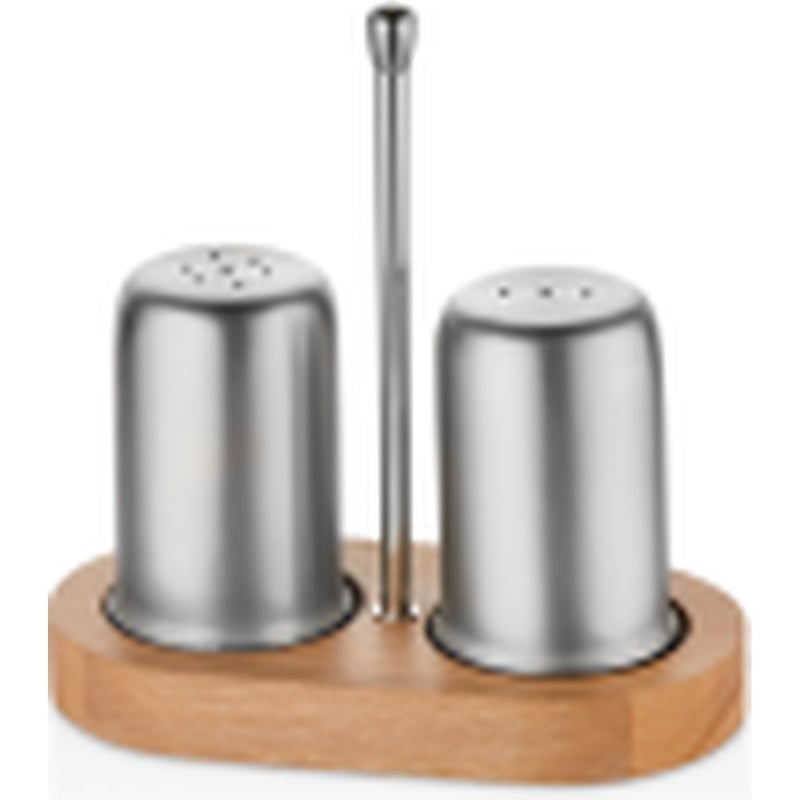 Kitchen Mall 2'Lİ Tuz+Karabiberlik Telli Ahşap Standlı KM538