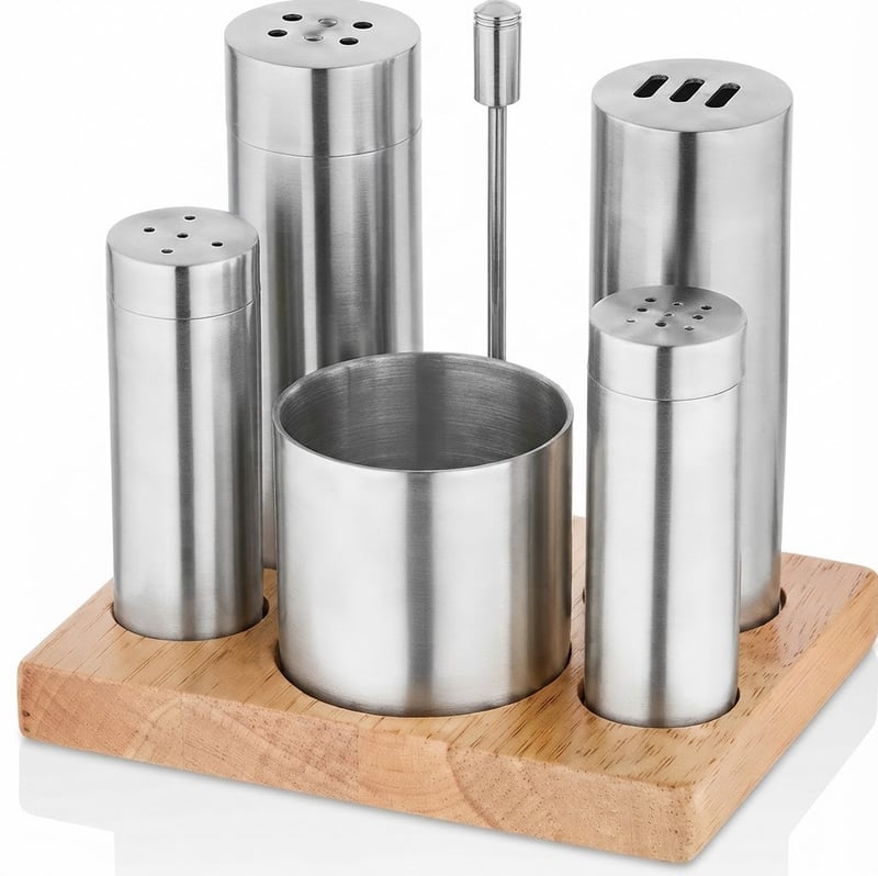 Kitchen Mall 4'LÜ Boru Tuzluk TK -Stı Ck Şekerlikli KM508
