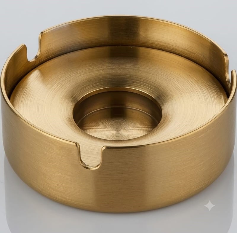 Kitchen Mall Skoçlu Kapaklı Küllük PVD Gold Ø:80 KM436