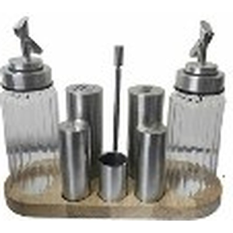 Kitchen Mall Yağlıklı 7'Lİ SET Ahşap Standlı Yatay KM512