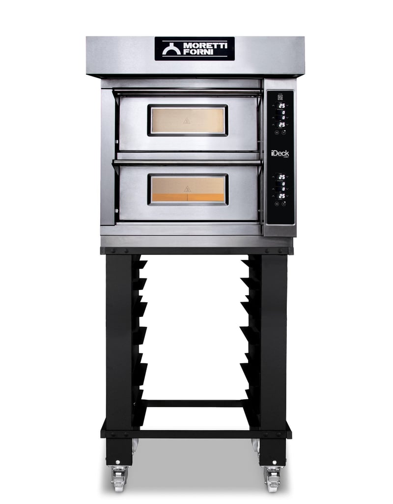 Moretti Forni iDeck ID-D-60.60 Tabanlı Pizza Fırını Elektronik Kontrollü, 8x30 cm Pizza ya da 2x40x60 Tepsi