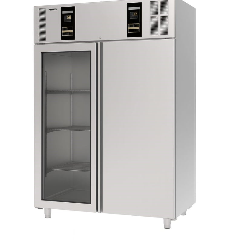 Ndustrio Dik Tip Monoblock Gastronorm Mix Buzdolabı - 1 Tam Paslanmaz 1 Tam cam Kapılı, Üstten Motorlu PNX- CPGN 202-UCGD-MIX MONOBLOCK