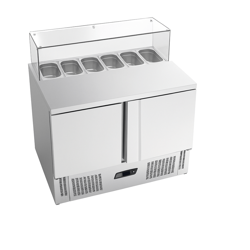 Ndustrio Tezgah Tip 2 Kapaklı Gastronorm Camlı Saladbar SLD 7105 GC