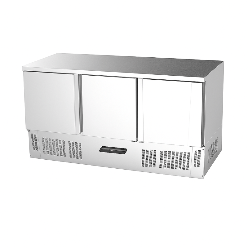 Ndustrio Tezgah Tipi,3 Kapılı,Snack Kapaklı Saladbar  SLD-6160-SS TOP