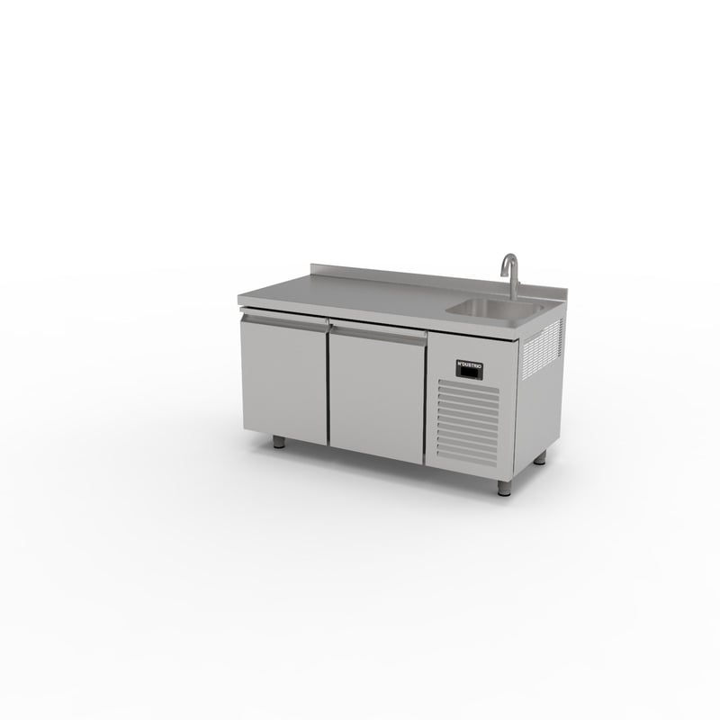 Ndustrio TPG-72 SINK 2 Kapılı Gastronom Tip Evyeli Buzdolabı, 150*70*85 cm