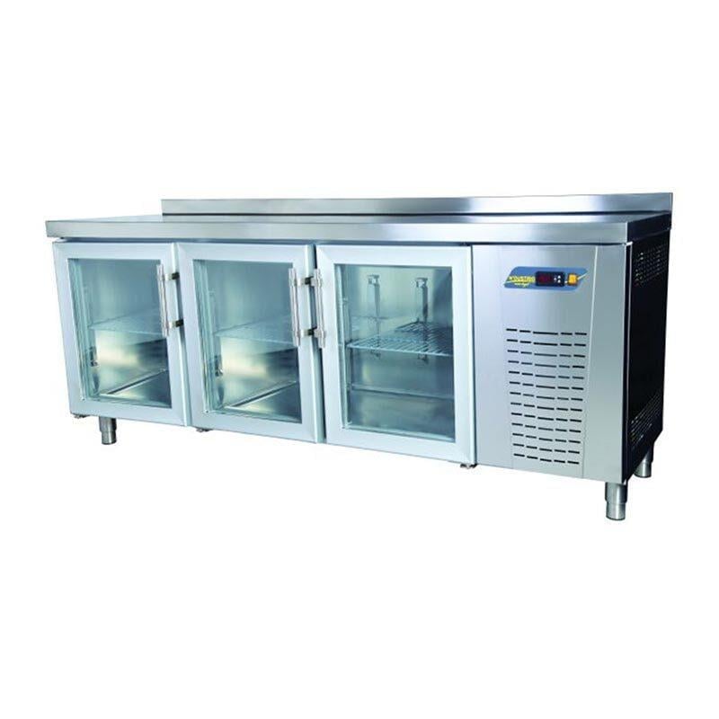 Ndustrio TPG-73-GD Tezgah Tip Gastronorm Buzdolabı, 3 Cam Kapılı