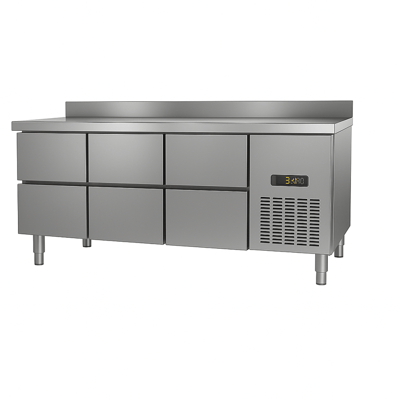Ndustrio TPS-63-6D Tezgah Tip Snack Buzdolabı, 6 Çekmeceli