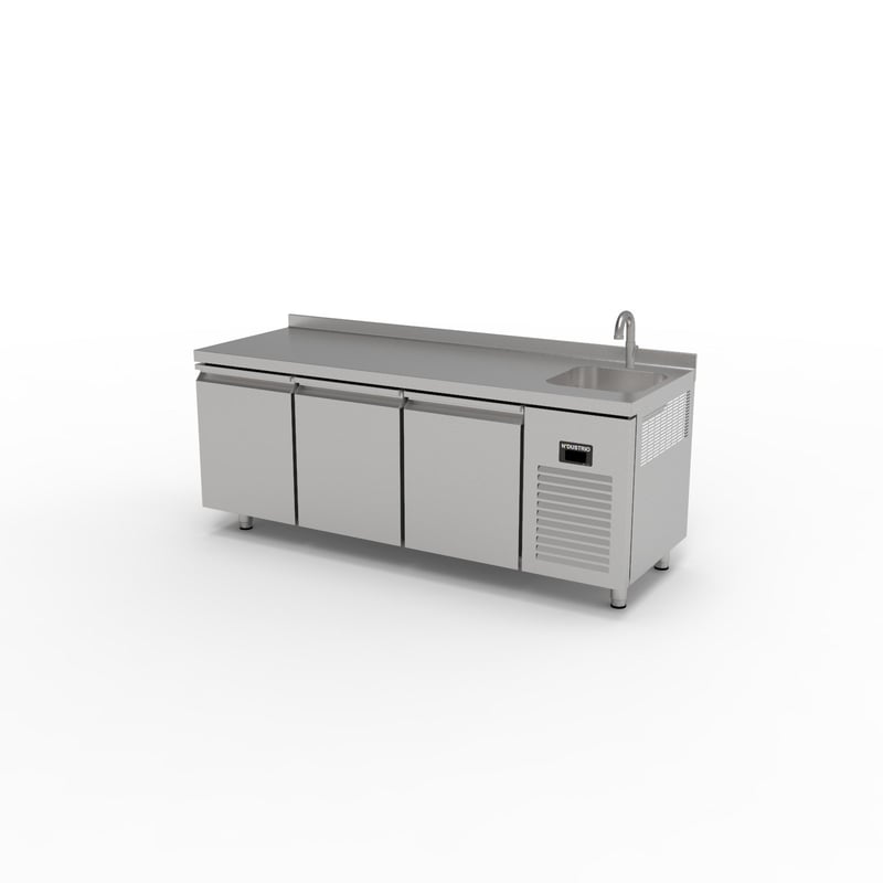 Ndustrio TPS-63 SINK 3 Kapılı Snack Tip Evyeli Buzdolabı, 202*60*85 cm