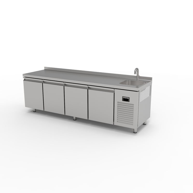 Ndustrio TPS-64 SINK 4 Kapılı Snack Tip Evyeli Buzdolabı, 255*60*85 cm