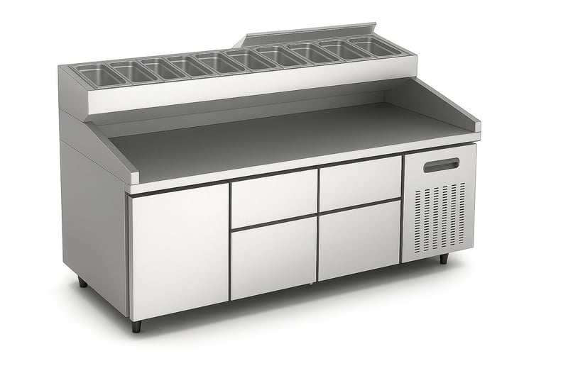 Ndustrio Yüksek Ayaklı 4 Çekmece 1 Kapılı Make-Up Dolap, 2000x800x850/1100 mm, MUR-83- HL-4D