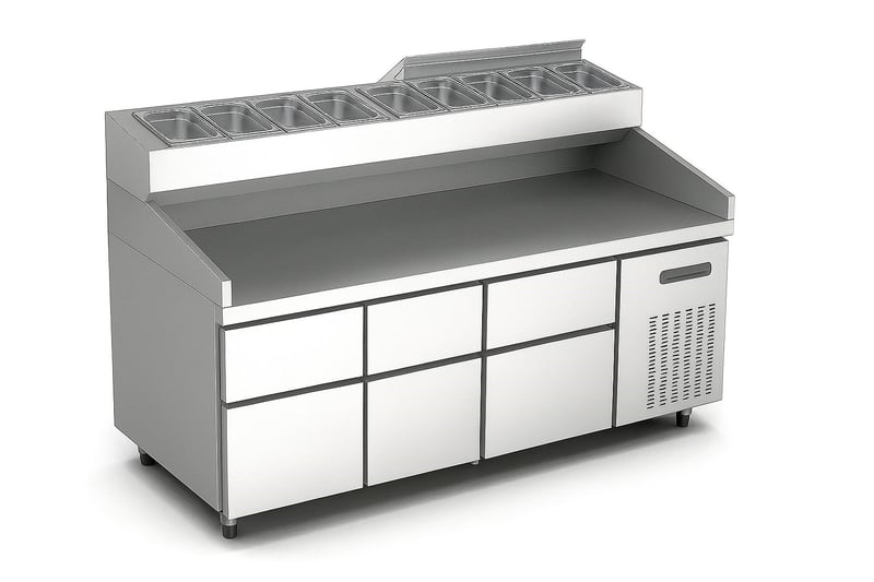 Ndustrio Yüksek Ayaklı, 6 Çekmeceli Make-Up Dolap, 2000x800x850/1330 mm, MUR-83-HL-6D