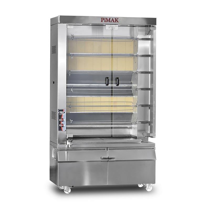 Pimak Kollu Piliç Çevirme Makinesi, Gazlı/Tüplü, 30 Piliç Kapasiteli