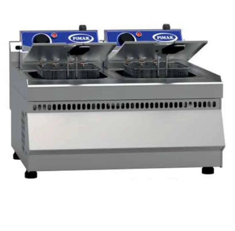 Pimak M062-1 Set Üstü Fritöz, 10+10 Litre, Elektrikli, 60×60×30 cm