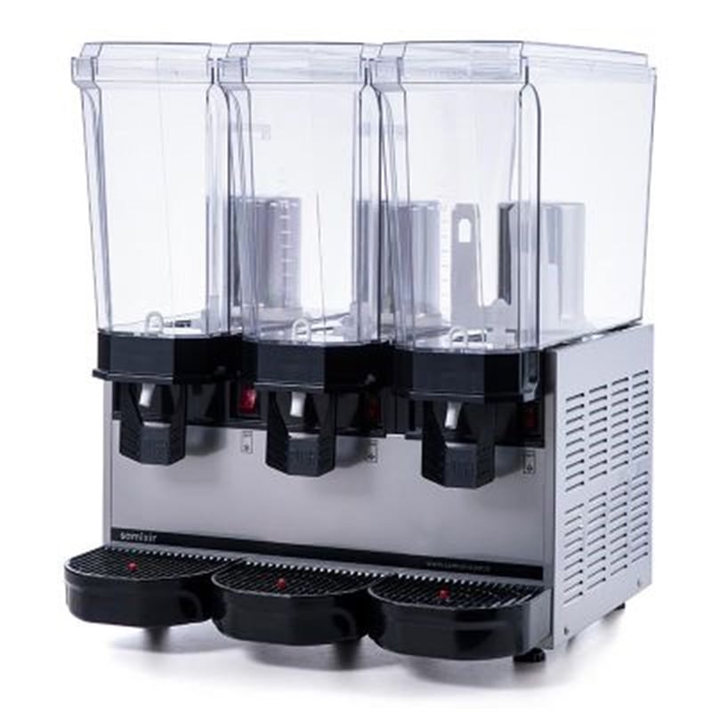 Samixir Klasik Triple Soğuk İçecek Dispenseri, 20+20+20 L, 2 Fıskiyeli 1 Karıştırıcılı, Inox