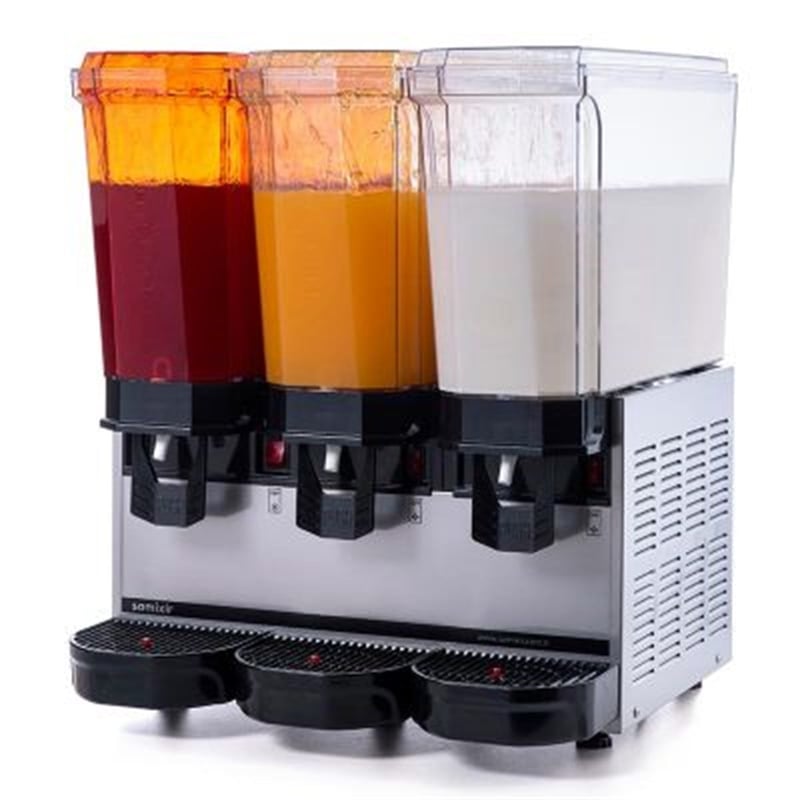 Samixir Klasik Triple Soğuk İçecek Dispenseri, 20+20+20 L, 2 Fıskiyeli 1 Karıştırıcılı, Inox