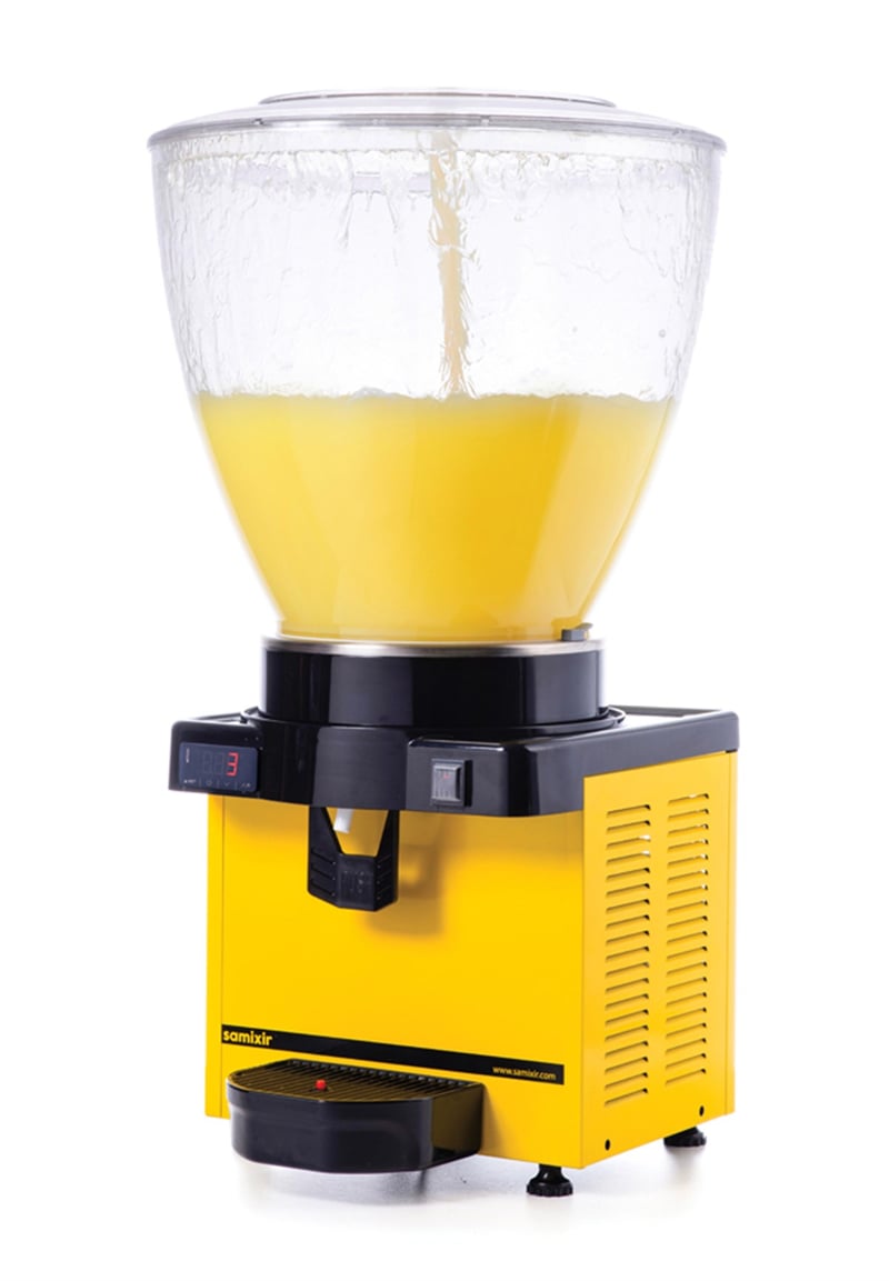 Samixir S40 Fıskiyeli Soğuk İçecek Dispenseri, 40 L, Panoramik, Dijital, Sarı