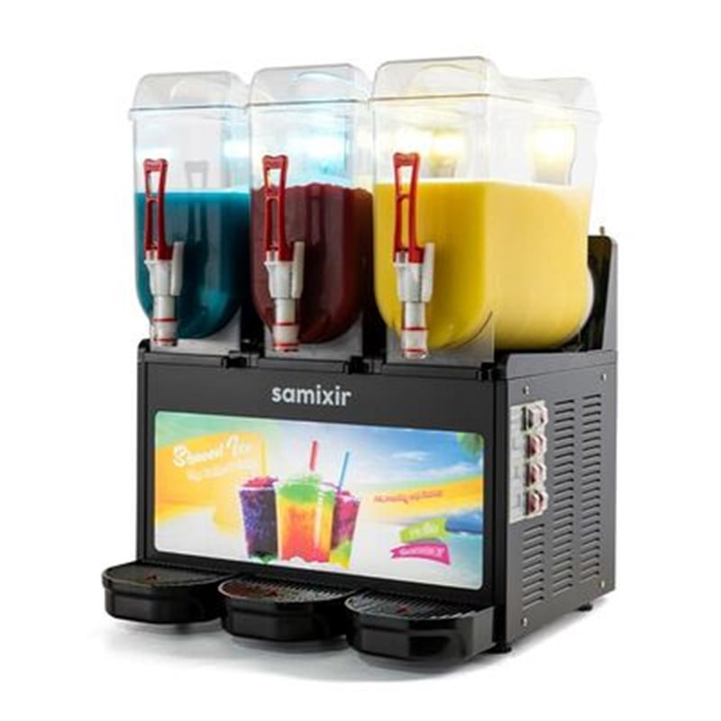 Samixir Slush Triple Allure Granita ve Meyve Suyu Dispenseri, 12+12+12 L, Siyah