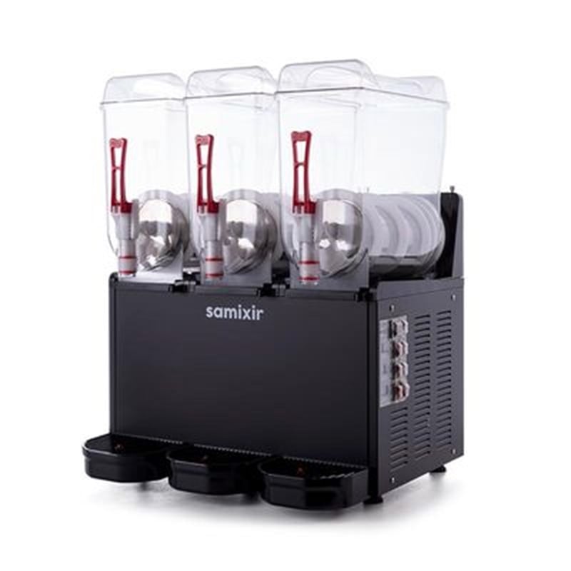 Samixir Slush Triple Granita ve Meyve Suyu Dispenseri, 12+12+12 L, Siyah