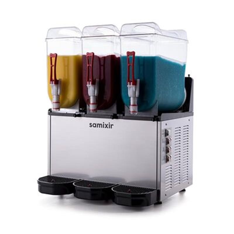 Samixir Slush Triple Granita ve Meyve Suyu Dispenseri, 12+12+12 L, Inox