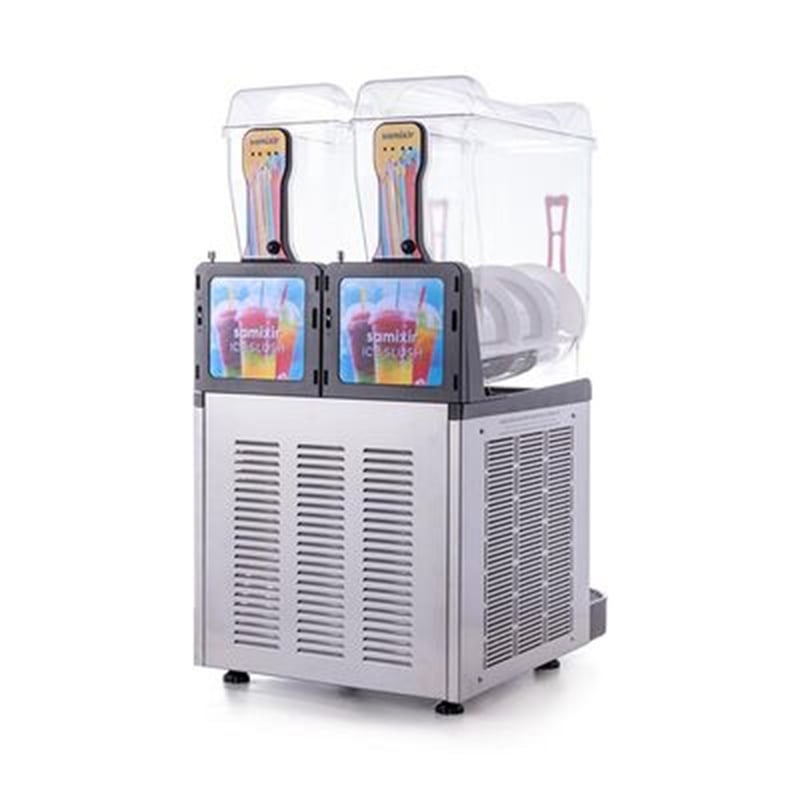 Samixir Slush Twin Allure Granita ve Meyve Suyu Dispenseri, 12+12 L, Inox