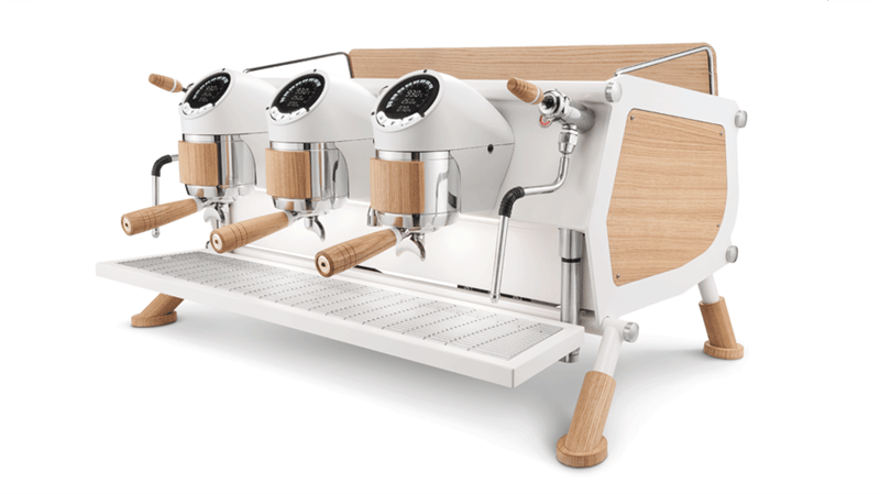 Sanremo Café Racer Custom White & Wood Slim Espresso Kahve Makinesi, 2 Gruplu