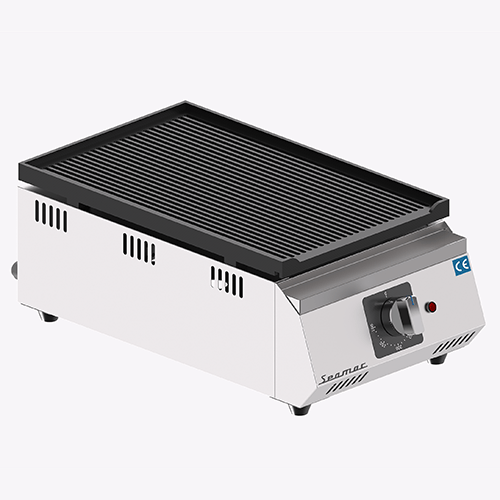 Seamac Elektrikli Döküm Izgara 30 cm, Oluklu Yüzey