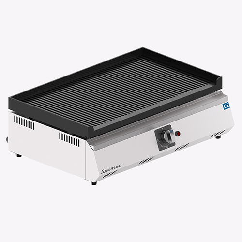Seamac Elektrikli Döküm Izgara 70 cm, Oluklu Yüzey