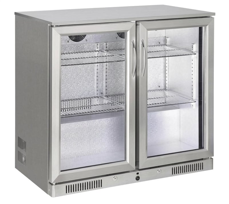 Şenox SBC-250 Bar Tipi Şişe Soğutucu Dolap, 2 Kapılı, 238 Litre, Krom