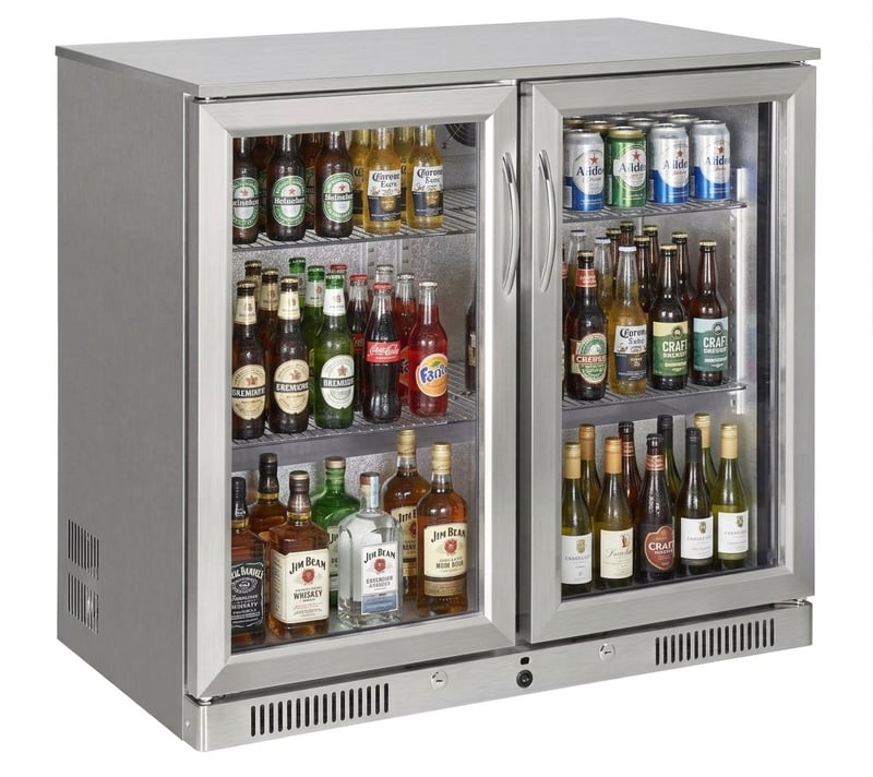 Şenox SBC-250 Bar Tipi Şişe Soğutucu Dolap, 2 Kapılı, 238 Litre, Krom