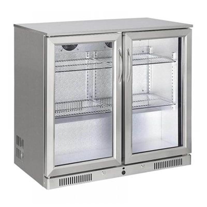 Şenox SBC-250 Bar Tipi Şişe Soğutucu Dolap, 2 Kapılı, 238 Litre, Krom