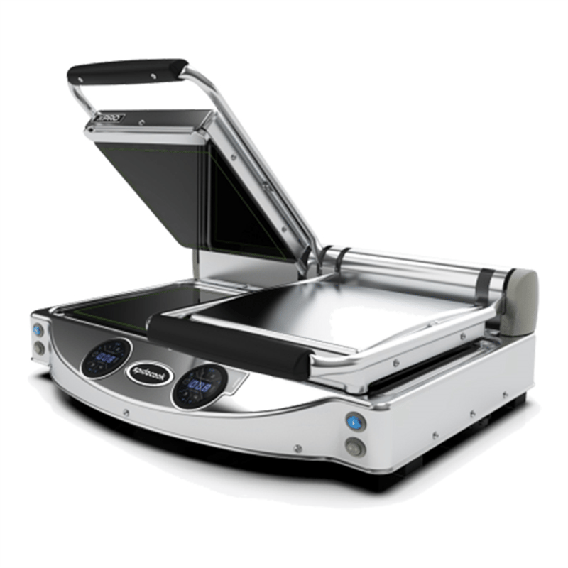 Spidocook Düz Yüzey Seramik Camlı Izgara, Dijital, İkili, Tost Makinesi, SP 020 X