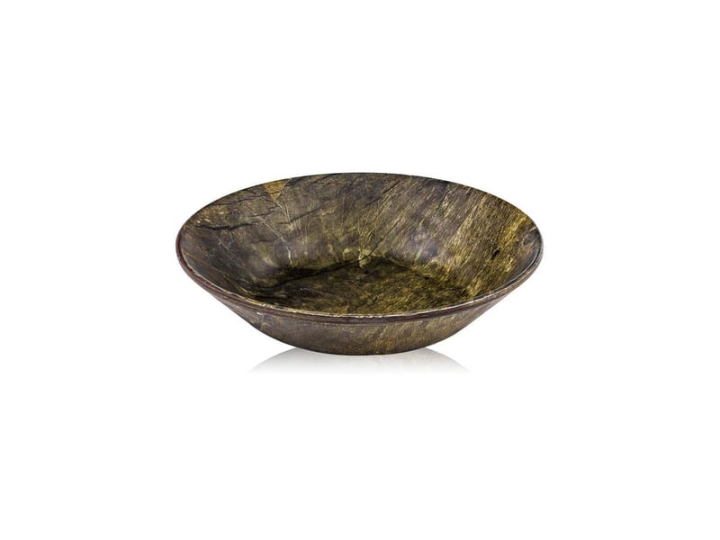 Tria Hibrit Ahşap Rölyefli Çukur Yemek Tabağı 19 cm