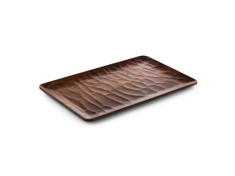 Tria Hibrit Ahşap Rölyefli Dikdörtgen Tabak 16*40 cm